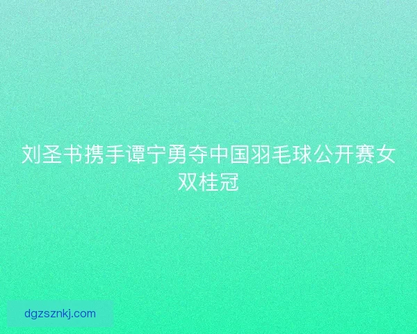 刘圣书携手谭宁勇夺中国羽毛球公开赛女双桂冠