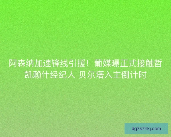 阿森纳加速锋线引援！葡媒曝正式接触哲凯赖什经纪人 贝尔塔入主倒计时